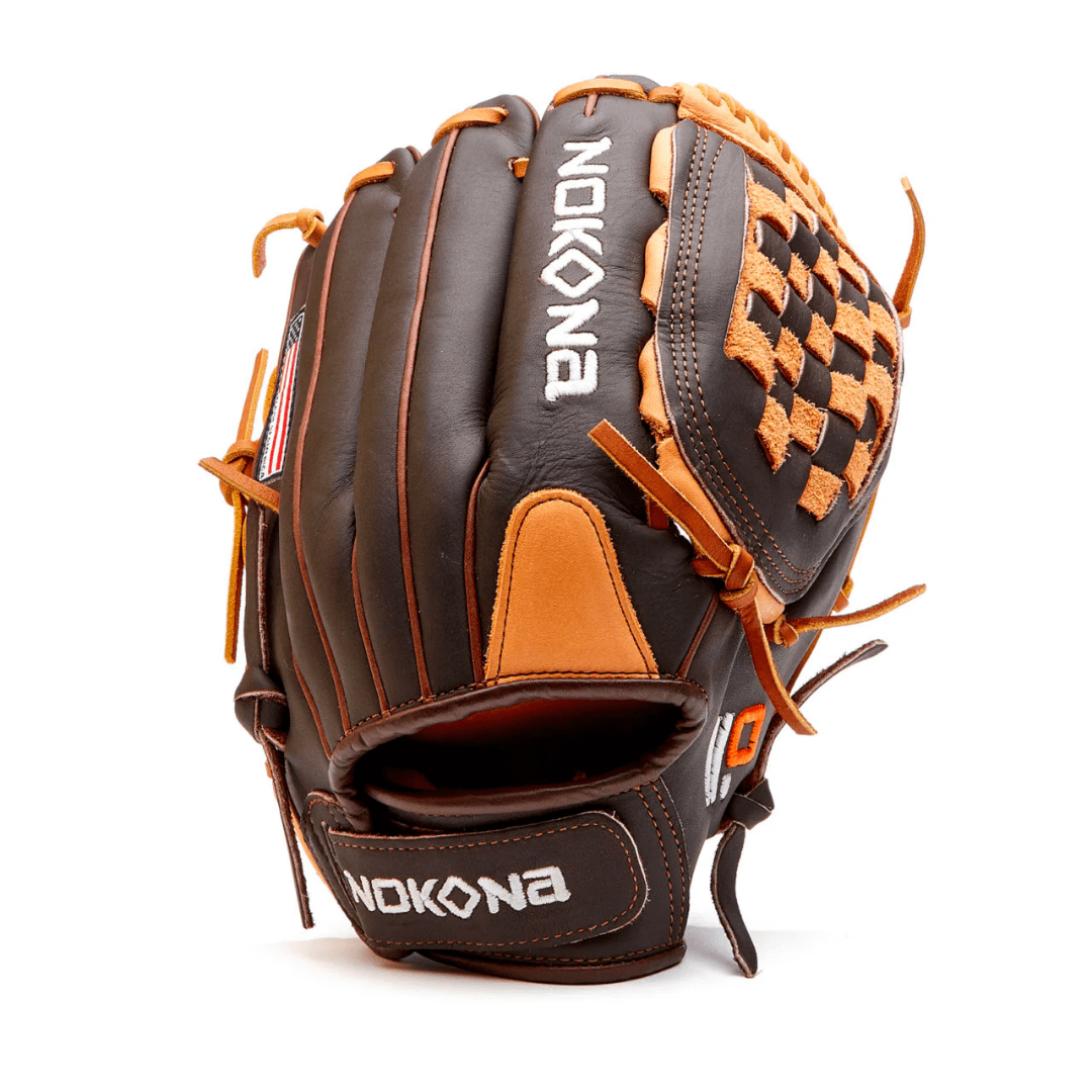Nokona American Ball Gloves Baseball & Softball Gloves S-V1250 Velcro 12.5" Closed Web Infield/Outfield - Alpha Series | Nokona