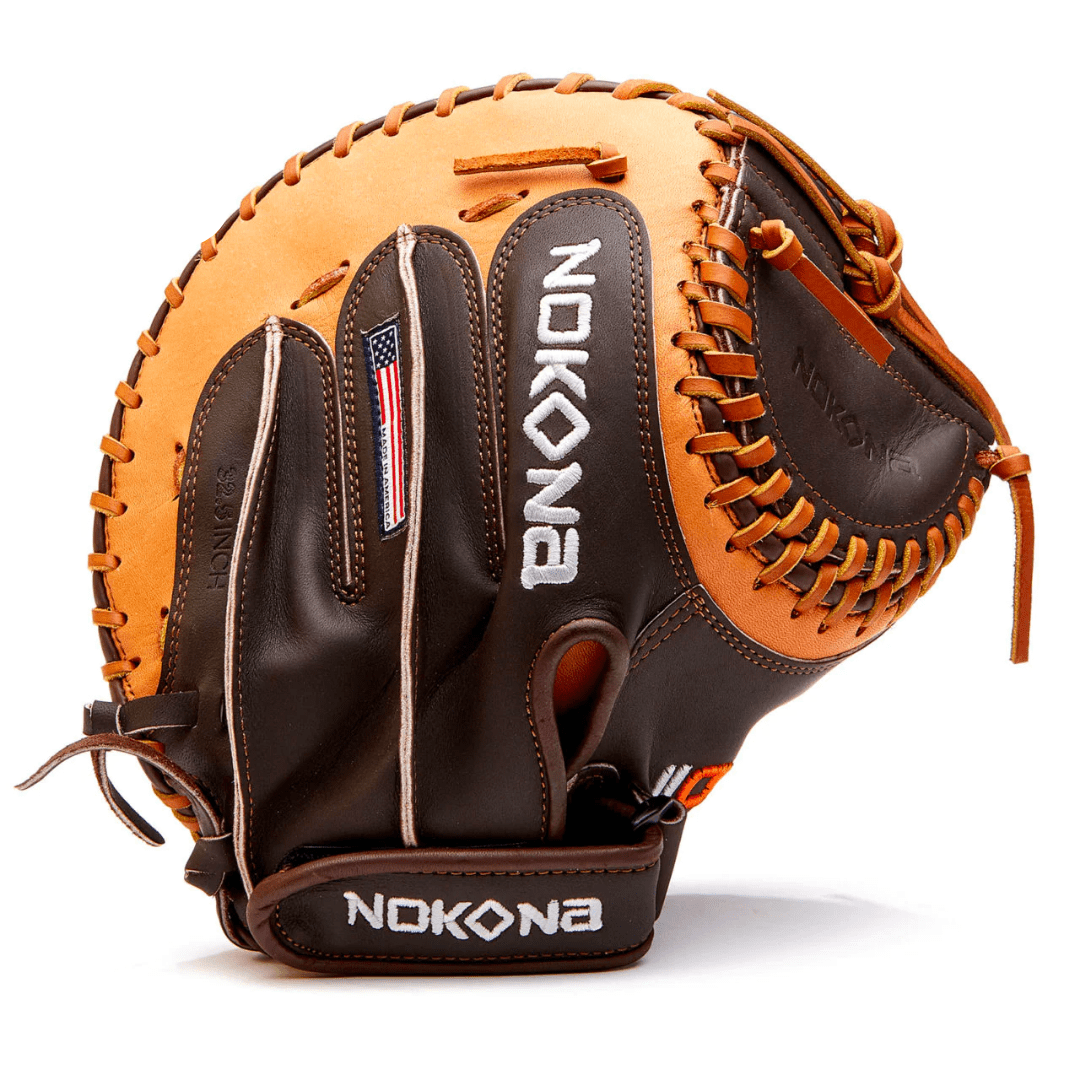 Nokona American Ball Gloves Baseball & Softball Gloves S-V2 32.5" Closed Web Fastpitch Catcher's Mitt - Alpha Series | Nokona