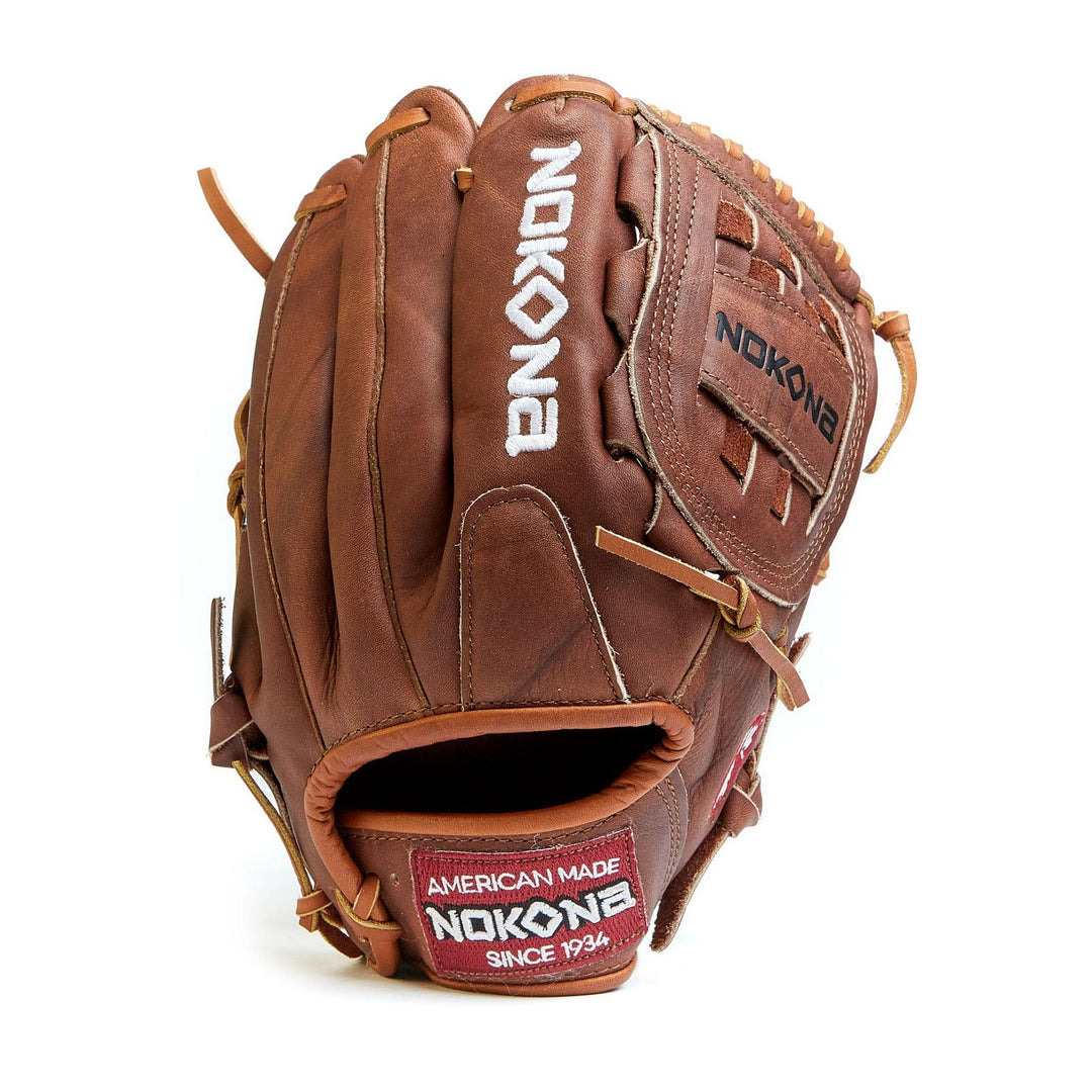 Nokona American Ball Gloves Baseball & Softball Gloves W-1200 12" Closed Web Infield/Outfield - Walnut™ Series | Nokona