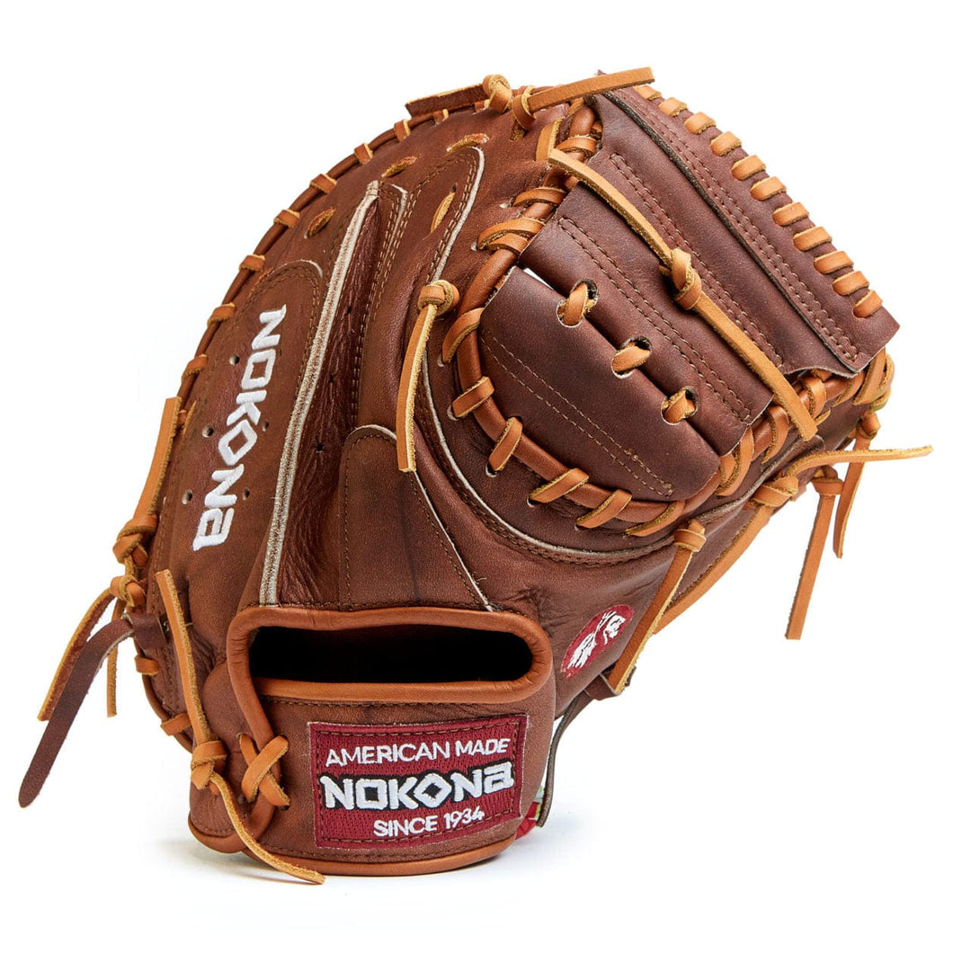 Nokona American Ball Gloves Baseball & Softball Gloves W-3350 33.5" Closed Web Baseball Catcher's Mitt - Walnut™ Series | Nokona