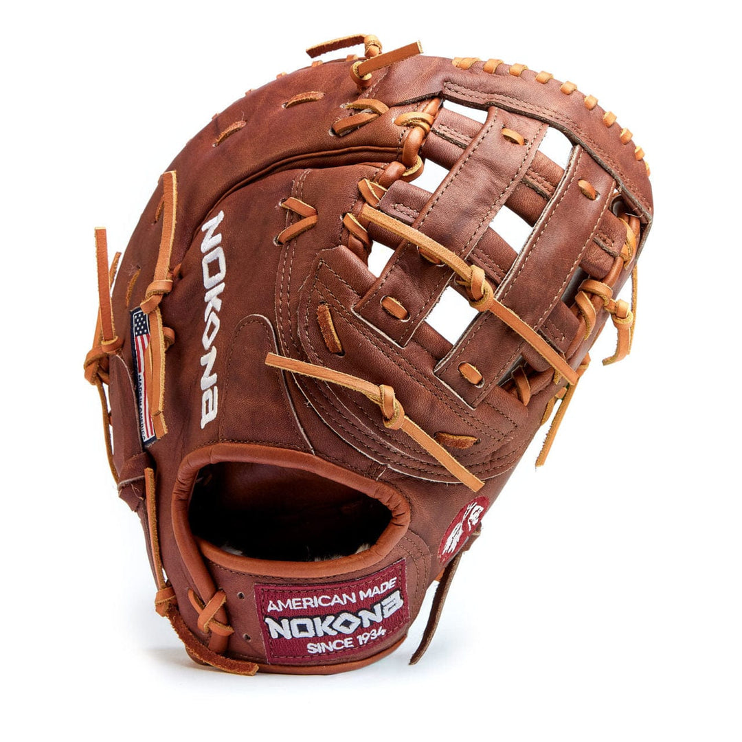 Nokona American Ball Gloves Baseball & Softball Gloves W-N70 13" H-Web First Base Mitt - Walnut™ Series | Nokona