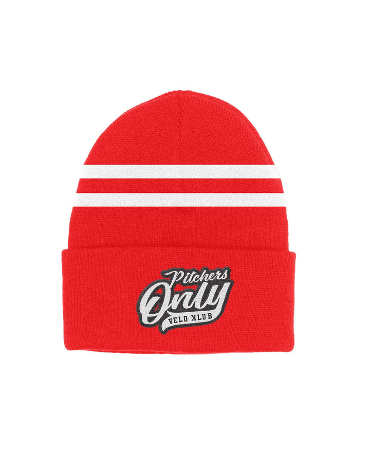 Pitchers Only Hats Red Velo Klub Beanie