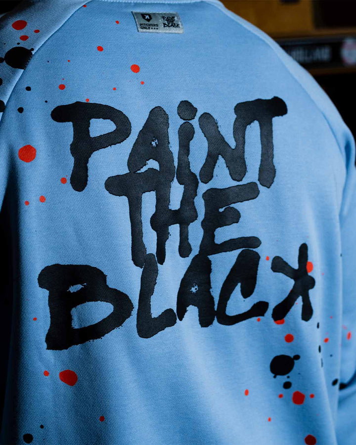Pitchers Only Hoodie Paint The Black Crewneck - Bullpen Blue