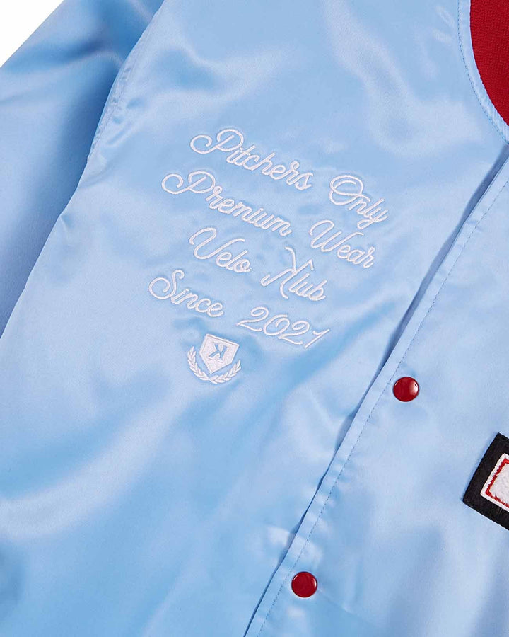 Pitchers Only Jackets Sky Blue/Red Velo Klub Bullpen Jacket