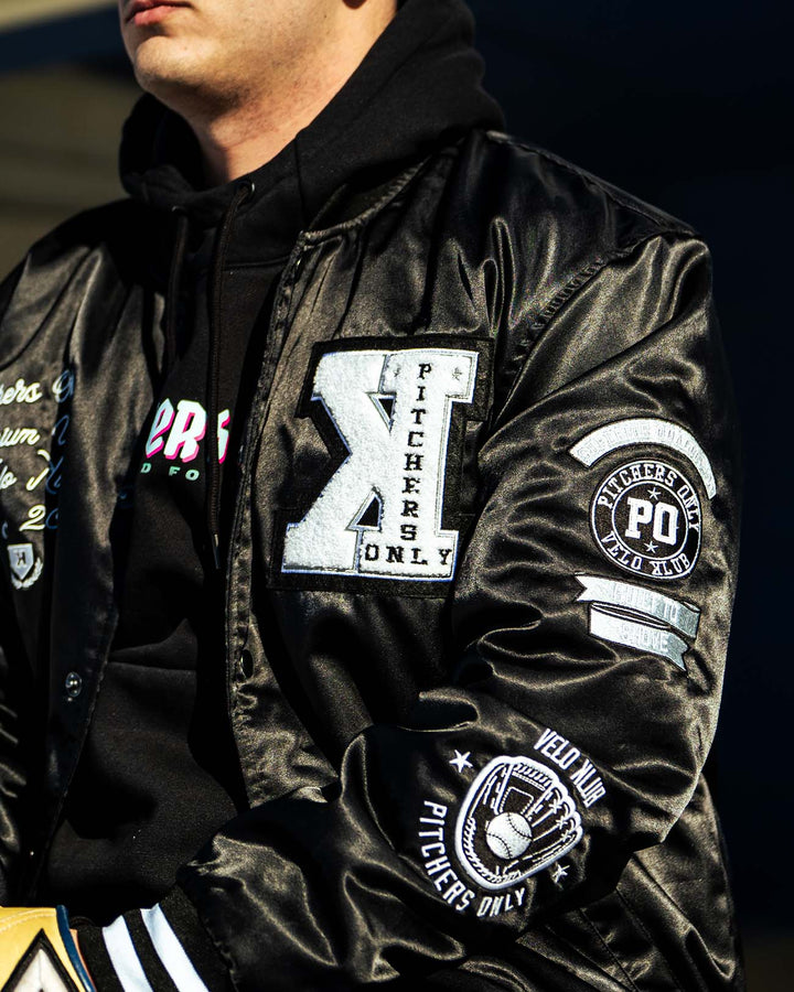 Pitchers Only Jackets YOUTH Black Velo Klub Bullpen Jacket