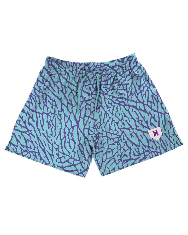 Pitchers Only Shorts Aqua/Purple Elephant Print Training Shorts