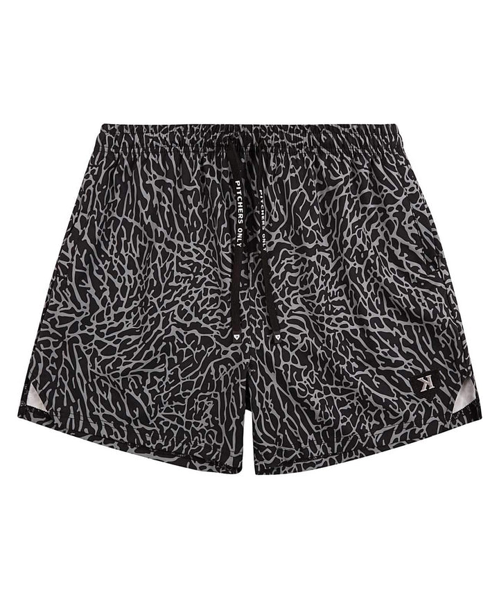 Pitchers Only Shorts Black/Gray Elephant Print Training Shorts