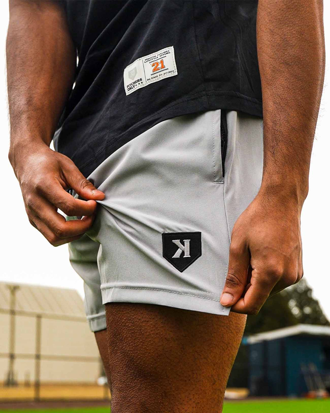Pitchers Only Shorts Gray Training Shorts