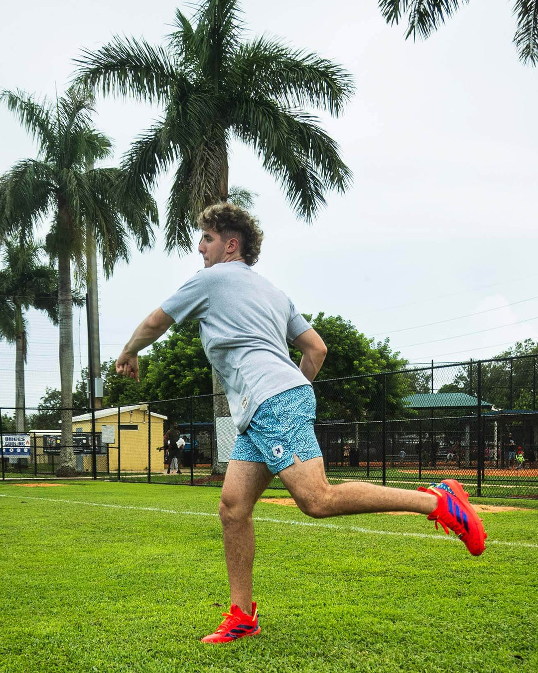 Pitchers Only Shorts YOUTH Aqua/Purple Elephant Print Training Shorts