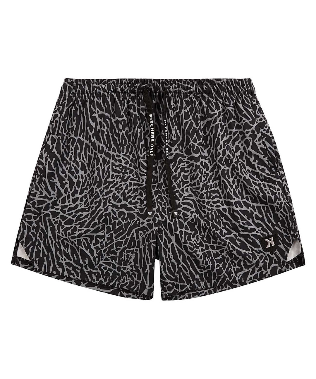 Pitchers Only Shorts YOUTH Black/Gray Elephant Print Training Shorts