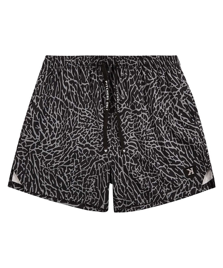 Pitchers Only Shorts YOUTH Black/Gray Elephant Print Training Shorts