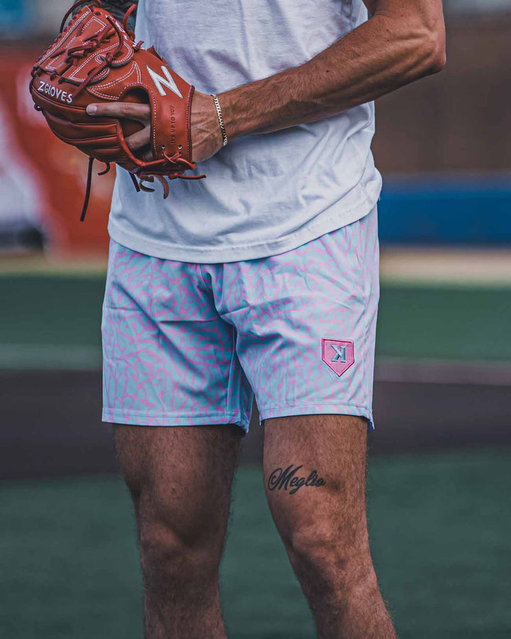 Pitchers Only Shorts YOUTH Cotton Candy Elephant Print Training Shorts