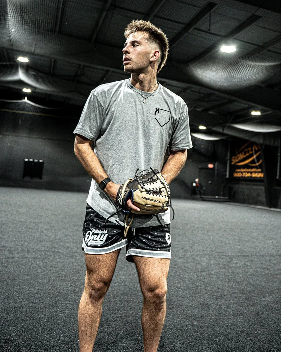 Pitchers Only Shorts YOUTH Mesh Pinstripe Shorts - Black/White