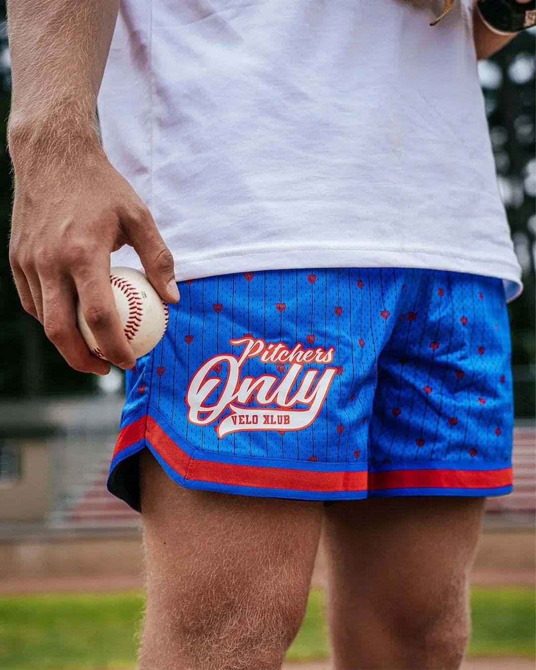 Pitchers Only Shorts YOUTH Mesh Pinstripe Shorts - Blue/Red