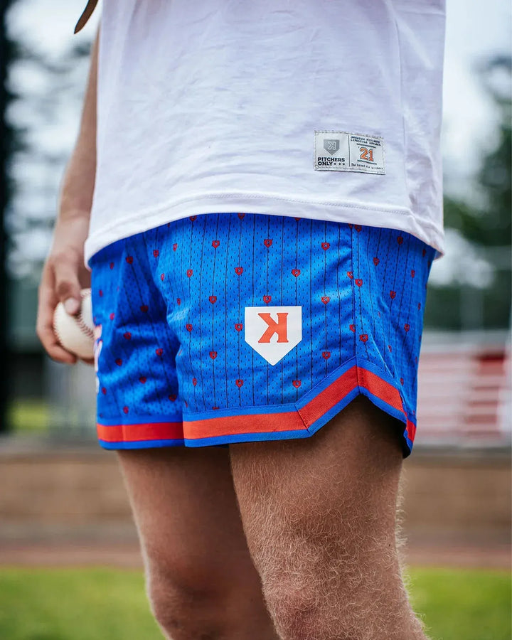 Pitchers Only Shorts YOUTH Mesh Pinstripe Shorts - Blue/Red
