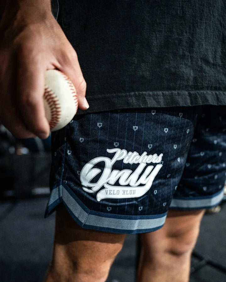 Pitchers Only Shorts YOUTH Mesh Pinstripe Shorts - Navy/Gray