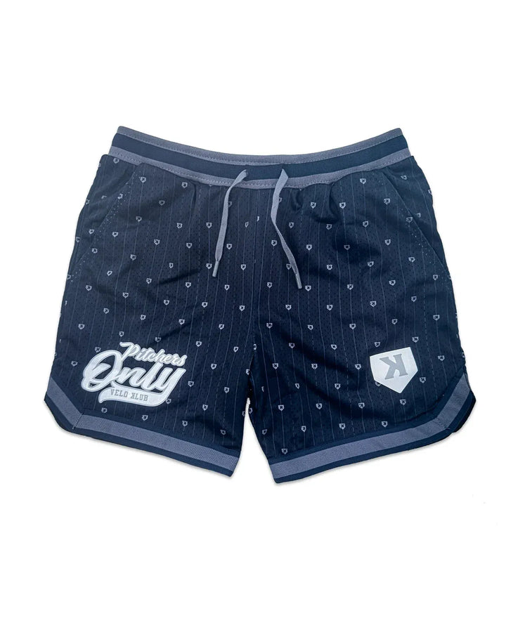Pitchers Only Shorts YOUTH Mesh Pinstripe Shorts - Navy/Gray