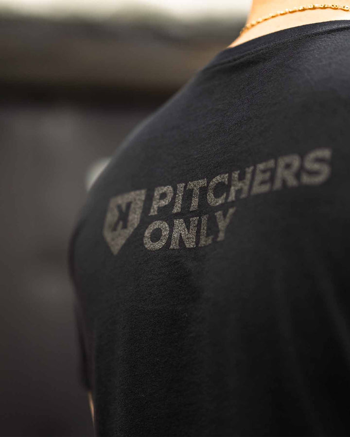 Pitchers Only T-Shirt Black on Black Tee