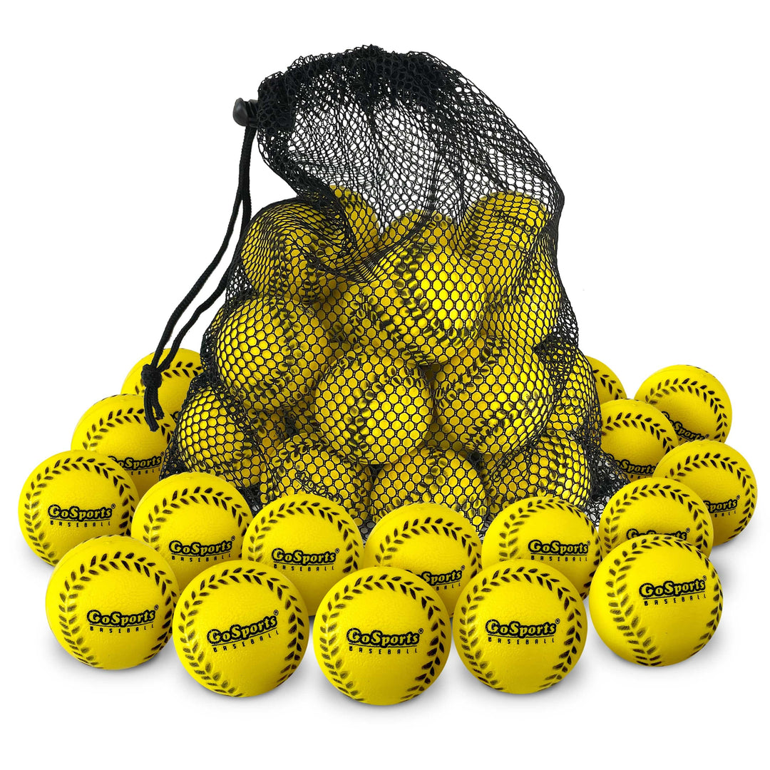 PlayGoSports.com 50 Pack GoSports Mini Foam Baseballs Soft Practice Balls for Kids, Training and Indoor Play