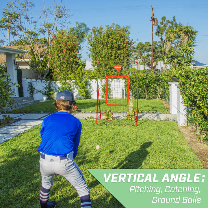 PlayGoSports.com Baseball GoSports 6 ft x 3.5 ft Baseball & Softball Pitching and Fielding Rebounder - Adjustable Angle Pitch Back Net
