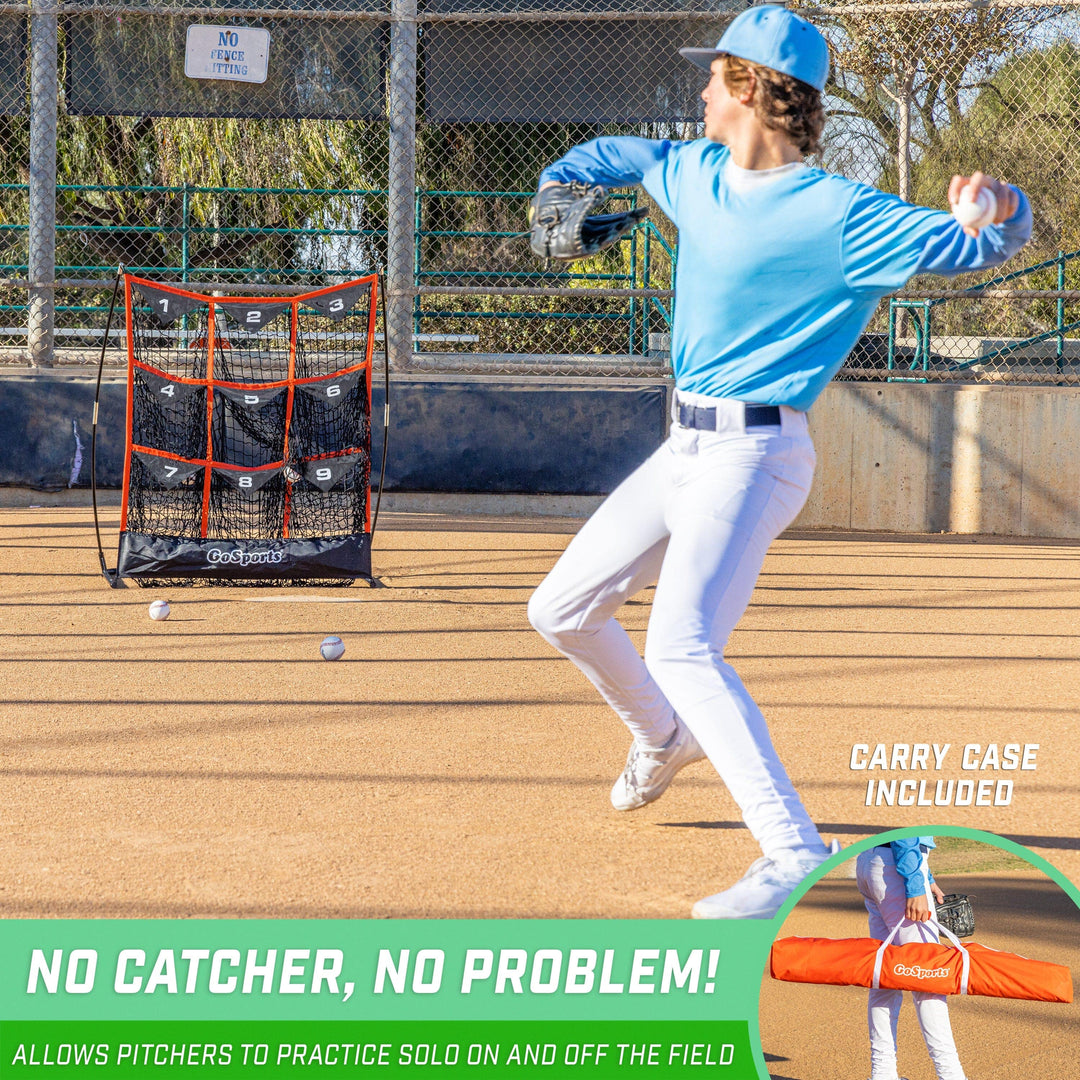 PlayGoSports.com Baseball GoSports 9 Pocket Baseball and Softball Pitching Strike Zone Target Net