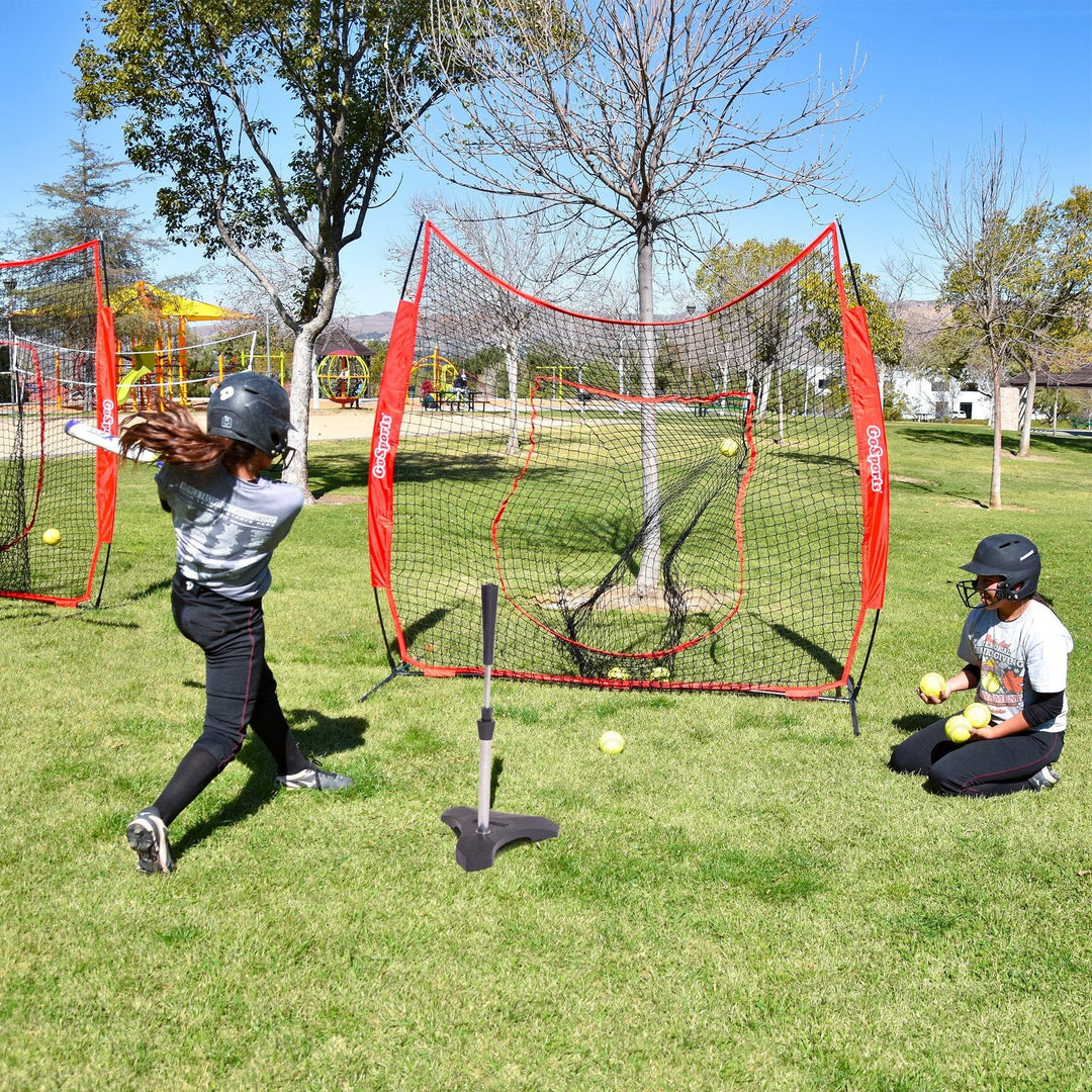 PlayGoSports.com Baseball GoSports Baseball & Softball Pro Batting Tee with Heavy-Duty Over-Molded Rubber Base, Adjustable Batting Height Range 25.5" to 43" Inches