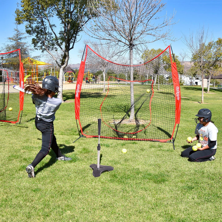 PlayGoSports.com Baseball GoSports Baseball & Softball Pro Batting Tee with Heavy-Duty Over-Molded Rubber Base, Adjustable Batting Height Range 25.5" to 43" Inches