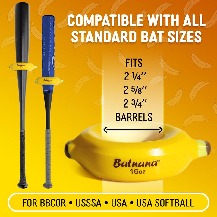 PlayGoSports.com Baseball GoSports Original Batnana Baseball and Softball Bat Weight – 16 oz Baseball Drip Bat Donut for Youth and Adult
