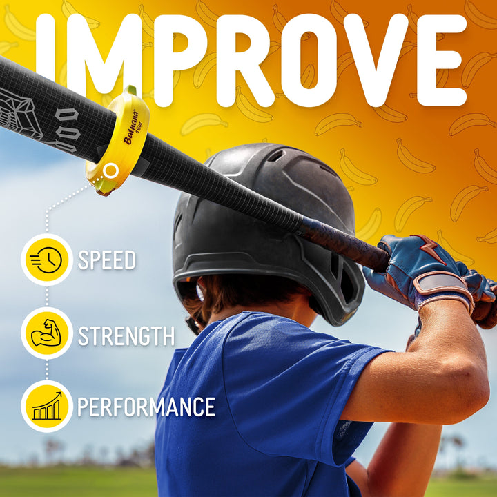 PlayGoSports.com Baseball GoSports Original Batnana Baseball and Softball Bat Weight – 16 oz Baseball Drip Bat Donut for Youth and Adult