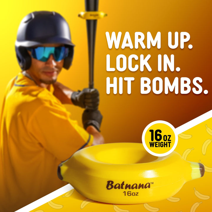 PlayGoSports.com Baseball GoSports Original Batnana Baseball and Softball Bat Weight – 16 oz Baseball Drip Bat Donut for Youth and Adult