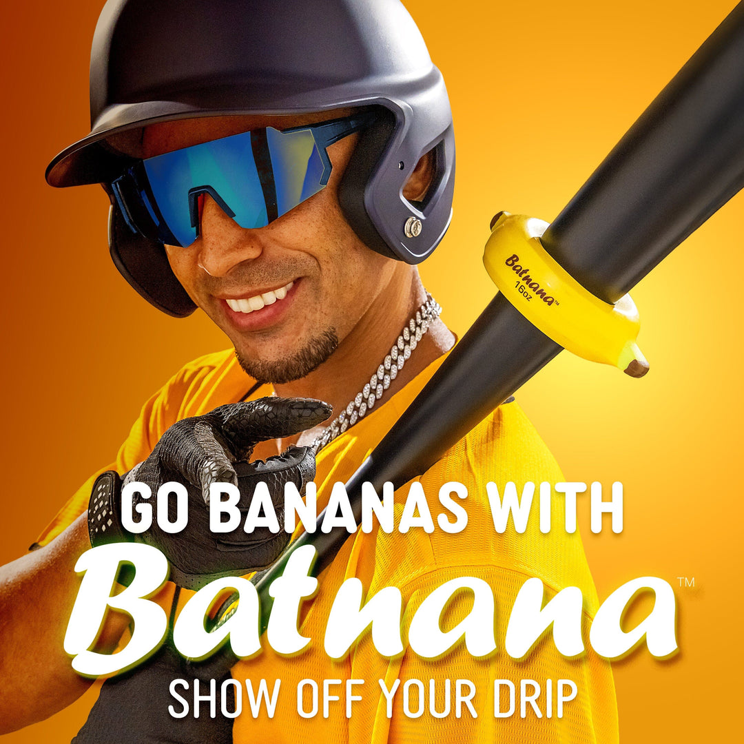 PlayGoSports.com Baseball GoSports Original Batnana Baseball and Softball Bat Weight – 16 oz Baseball Drip Bat Donut for Youth and Adult