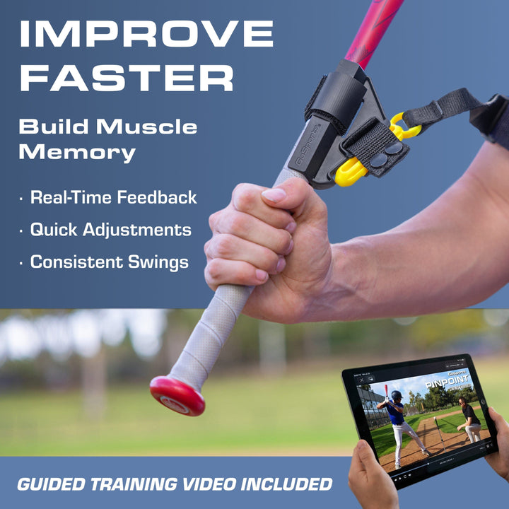 PlayGoSports.com Baseball GoSports PinPoint Baseball & Softball Swing Trainer Batting Aid - Baseball Training Equipment for Intermediate and Advanced Players