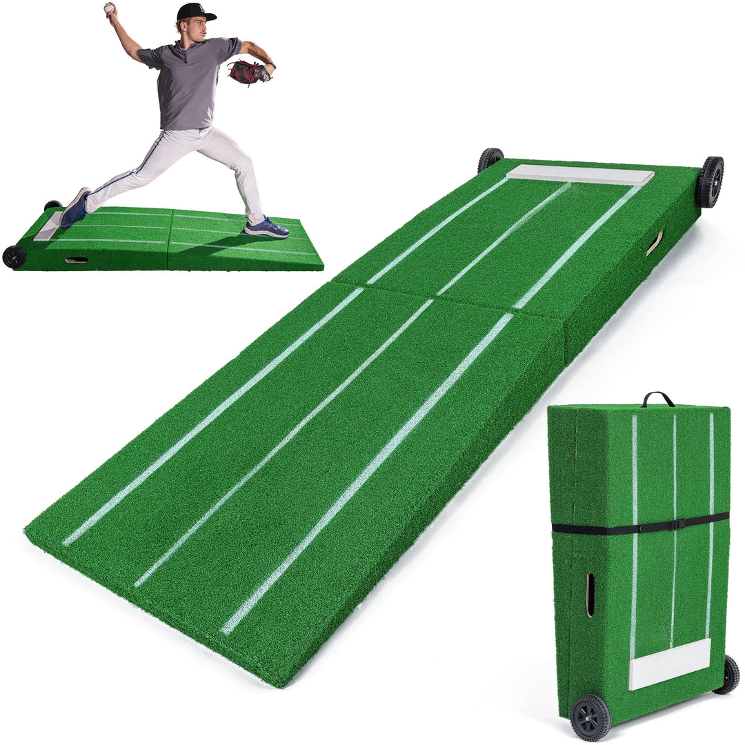 PlayGoSports.com Baseball GoSports Portable Baseball Pitching Mound with Stride Lines - 80 x 28 x 6 Inches - Foldable Pitching Mound