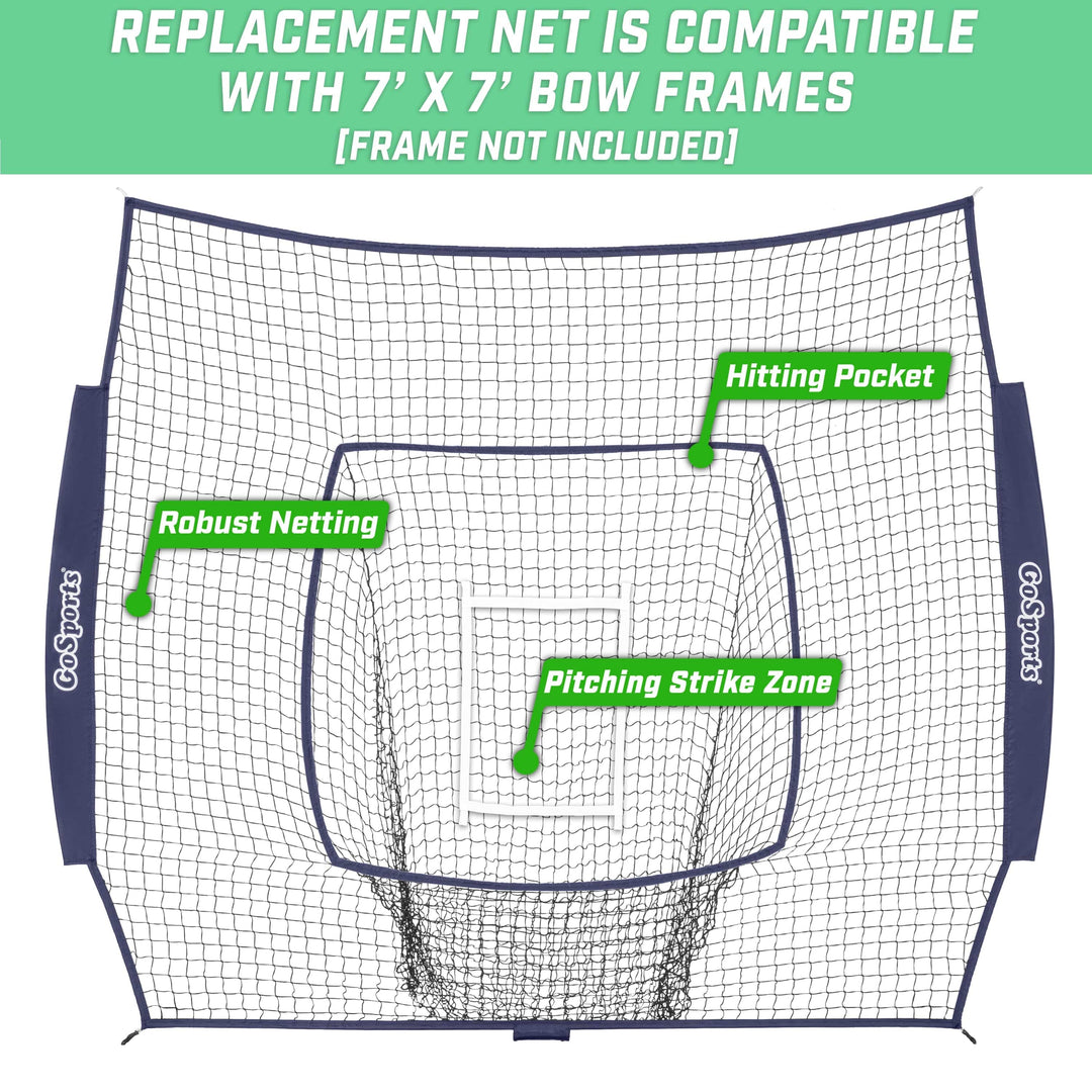 PlayGoSports.com Baseball GoSports Team Tone Replacement Baseball/Softball Net Compatible with GoSports Brand 7ft x 7ft Baseball Net