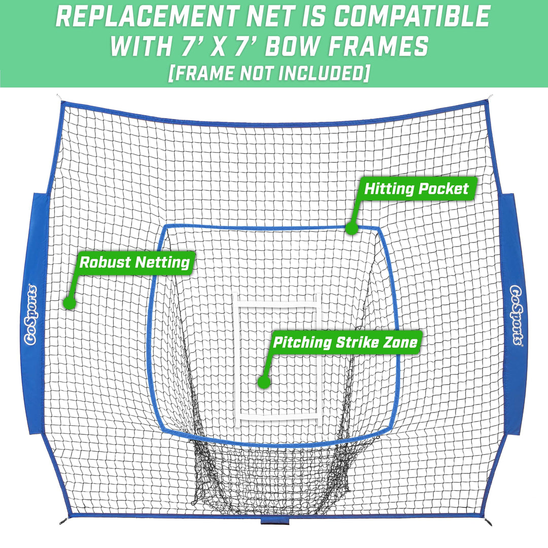 PlayGoSports.com Baseball GoSports Team Tone Replacement Baseball/Softball Net Compatible with GoSports Brand 7ft x 7ft Baseball Net