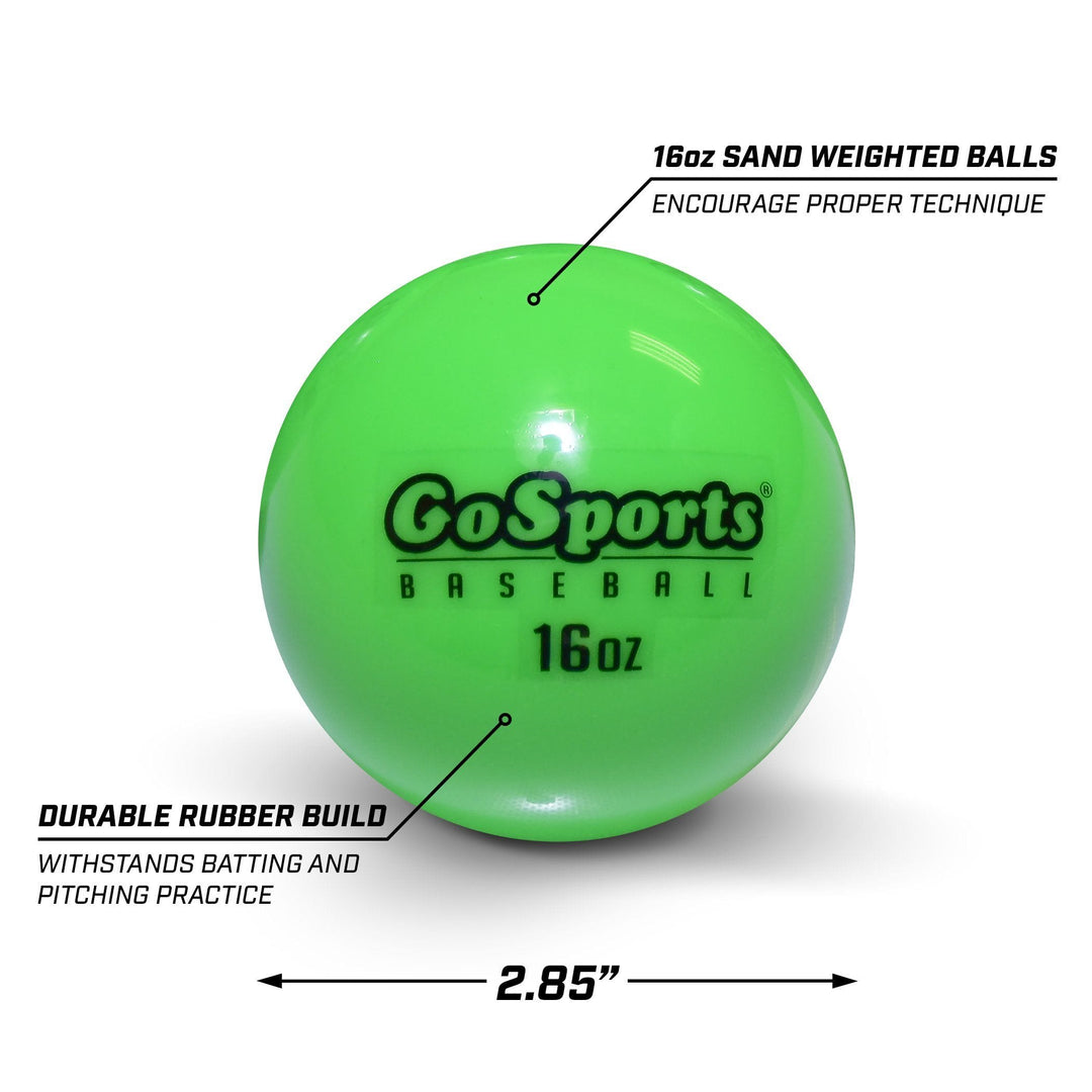 PlayGoSports.com Baseball GoSports Weighted Training Balls - Choose Baseball or Softball - Hitting & Pitching Training for All Skill Levels