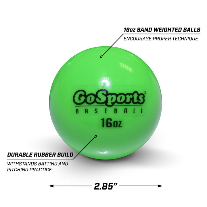 PlayGoSports.com Baseball GoSports Weighted Training Balls - Choose Baseball or Softball - Hitting & Pitching Training for All Skill Levels