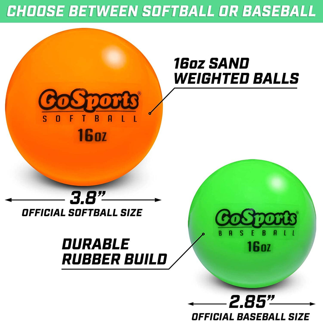 PlayGoSports.com Baseball GoSports Weighted Training Balls - Choose Baseball or Softball - Hitting & Pitching Training for All Skill Levels