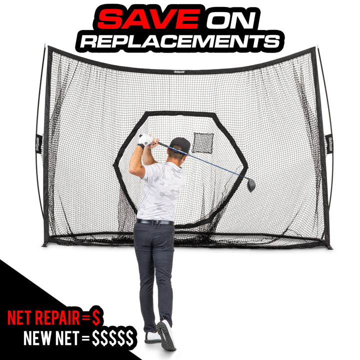 PlayGoSports.com GoSports 3 Pack Universal Sports Net Repair Kits for Golf, Baseball, Soccer, and More - 8 x 8 Inch Sports Netting Patch Kits