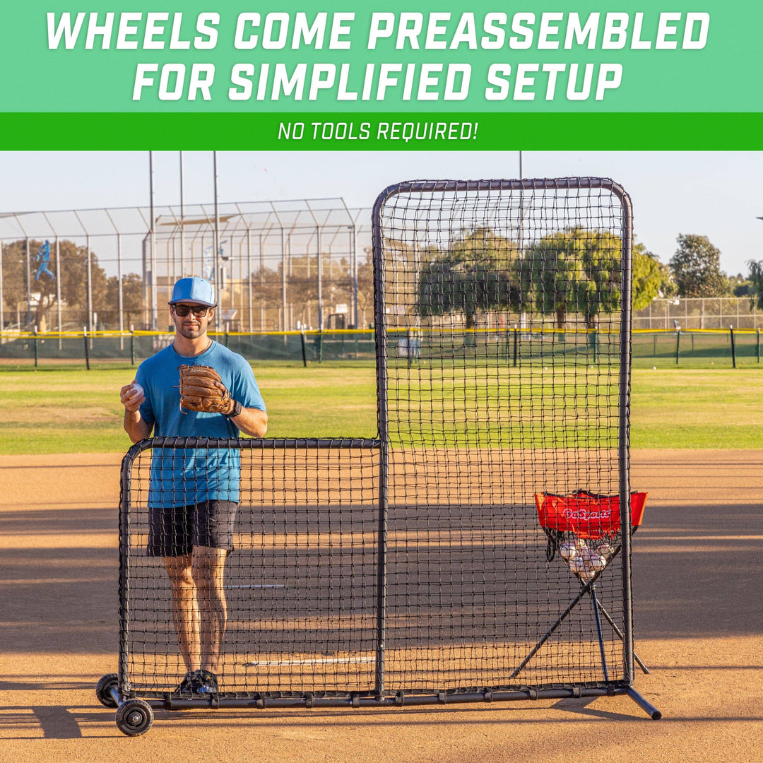 PlayGoSports.com GoSports 7 ft x 7 ft PRO Baseball & Softball L Screen