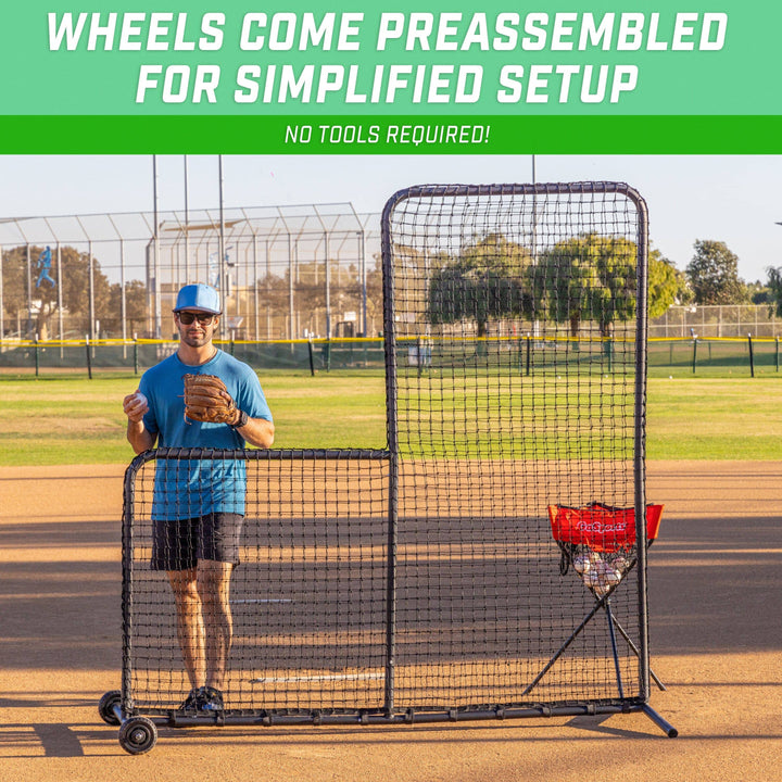 PlayGoSports.com GoSports 7 ft x 7 ft PRO Baseball & Softball L Screen