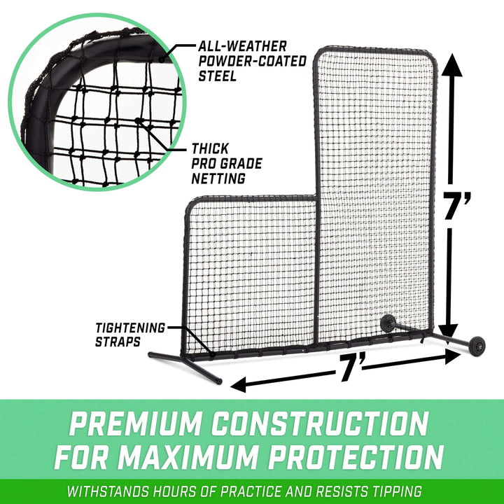 PlayGoSports.com GoSports 7 ft x 7 ft PRO Baseball & Softball L Screen