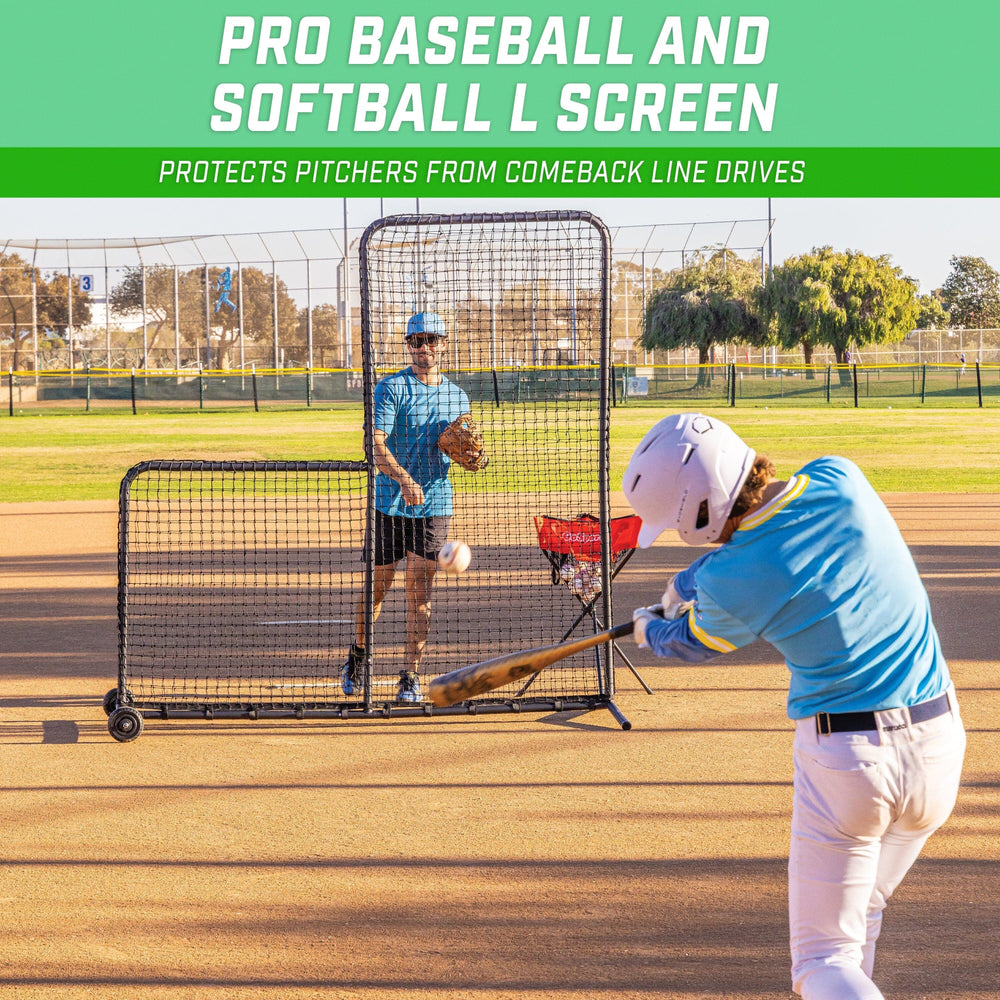 PlayGoSports.com GoSports 7 ft x 7 ft PRO Baseball & Softball L Screen