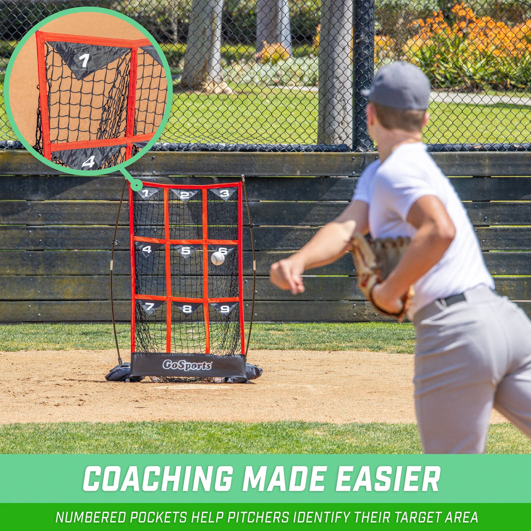 PlayGoSports.com GoSports 9 Hole Baseball & Softball Pitching Strike Zone Target Net - 49 x 30 in