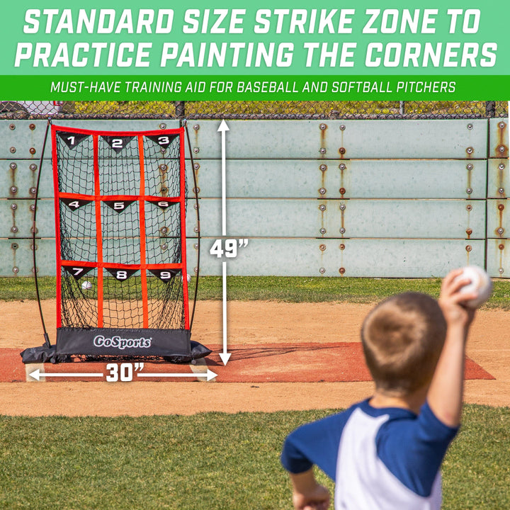 PlayGoSports.com GoSports 9 Hole Baseball & Softball Pitching Strike Zone Target Net - 49 x 30 in