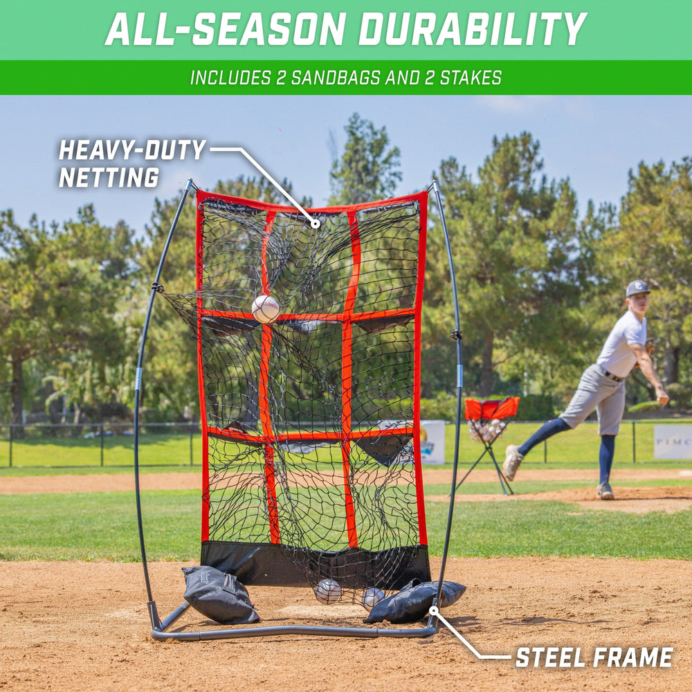 PlayGoSports.com GoSports 9 Hole Baseball & Softball Pitching Strike Zone Target Net - 49 x 30 in