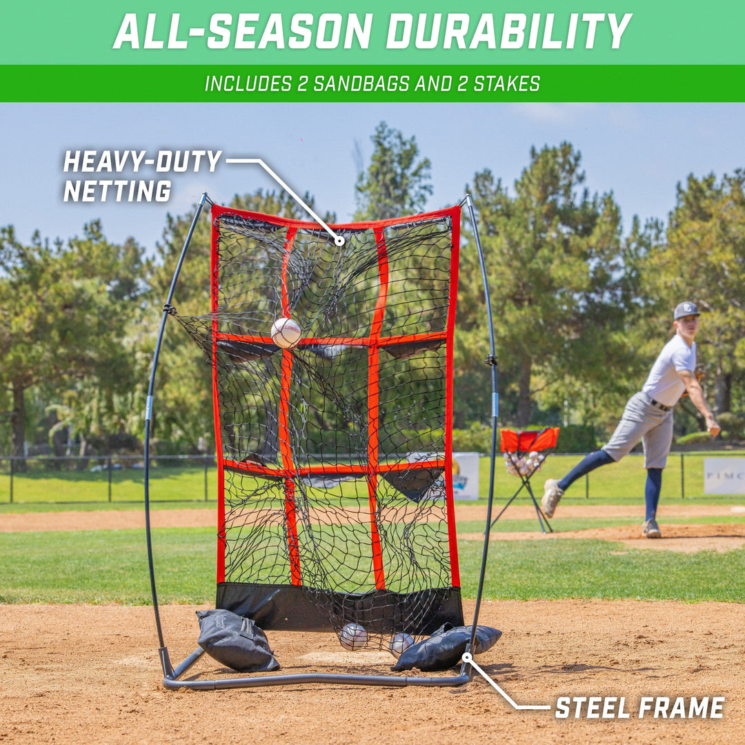 PlayGoSports.com GoSports 9 Hole Baseball & Softball Pitching Strike Zone Target Net - 49 x 30 in
