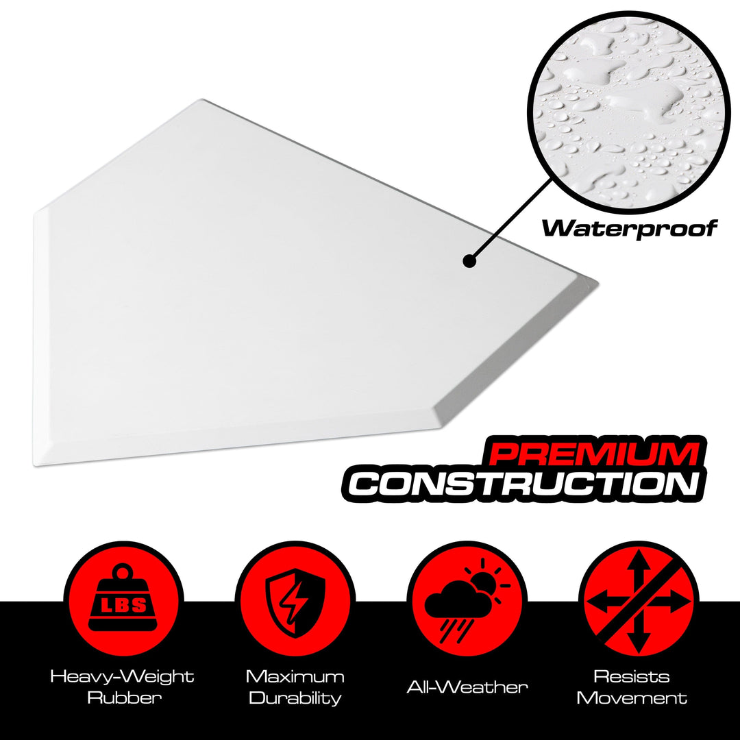 PlayGoSports.com GoSports Baseball & Softball Home Plate - Heavy-Duty Rubber Throw Down Base with Waffle Bottom