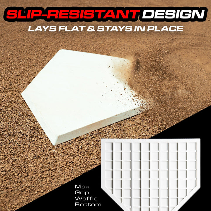 PlayGoSports.com GoSports Baseball & Softball Home Plate - Heavy-Duty Rubber Throw Down Base with Waffle Bottom