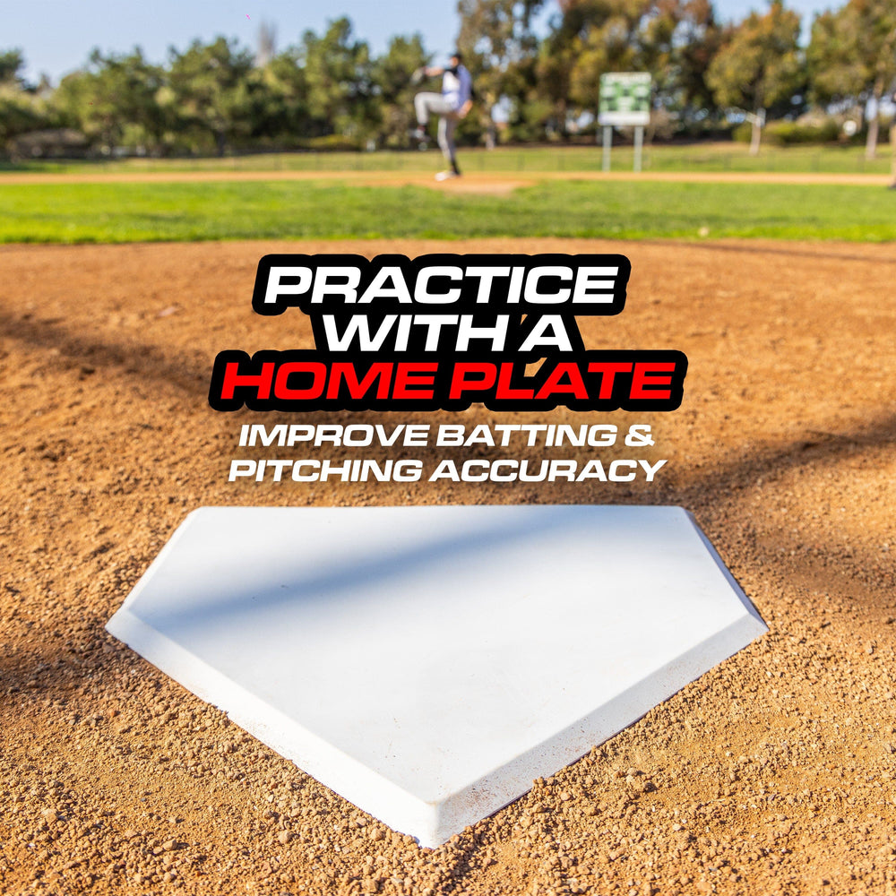 PlayGoSports.com GoSports Baseball & Softball Home Plate - Heavy-Duty Rubber Throw Down Base with Waffle Bottom